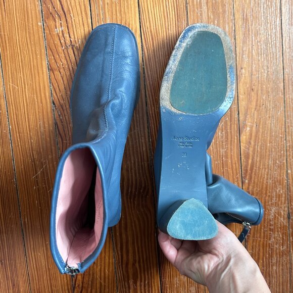 Acne Studios Logo Print Ankle Boots - Picture 6 of 12